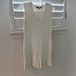 Roberto Cavalli, white, V-neck, A-line cotton dress